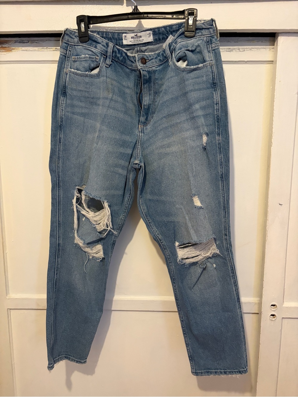 Hollister Light Blue Distressed Boyfriend Jeans